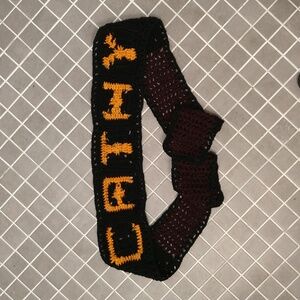 Name Scarf Black and Orange Crochet Personalized